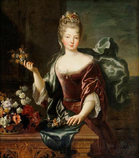 Circle of Pierre Gobert Portrait of Francoise Marie de Bourbon Spain oil painting art